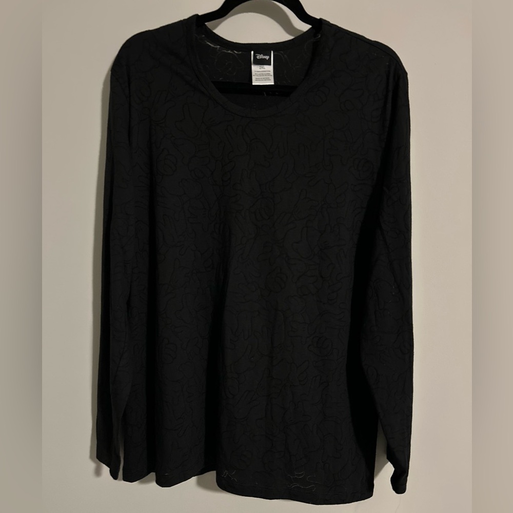 Disney Cherokee Tooniforms Black Long Sleeve Scrub Top 2XL